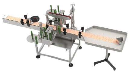 Etiquetadora lineal automática EL-200 con cabezales múltiples para envases cilíndricos, ovalados y rectangulares