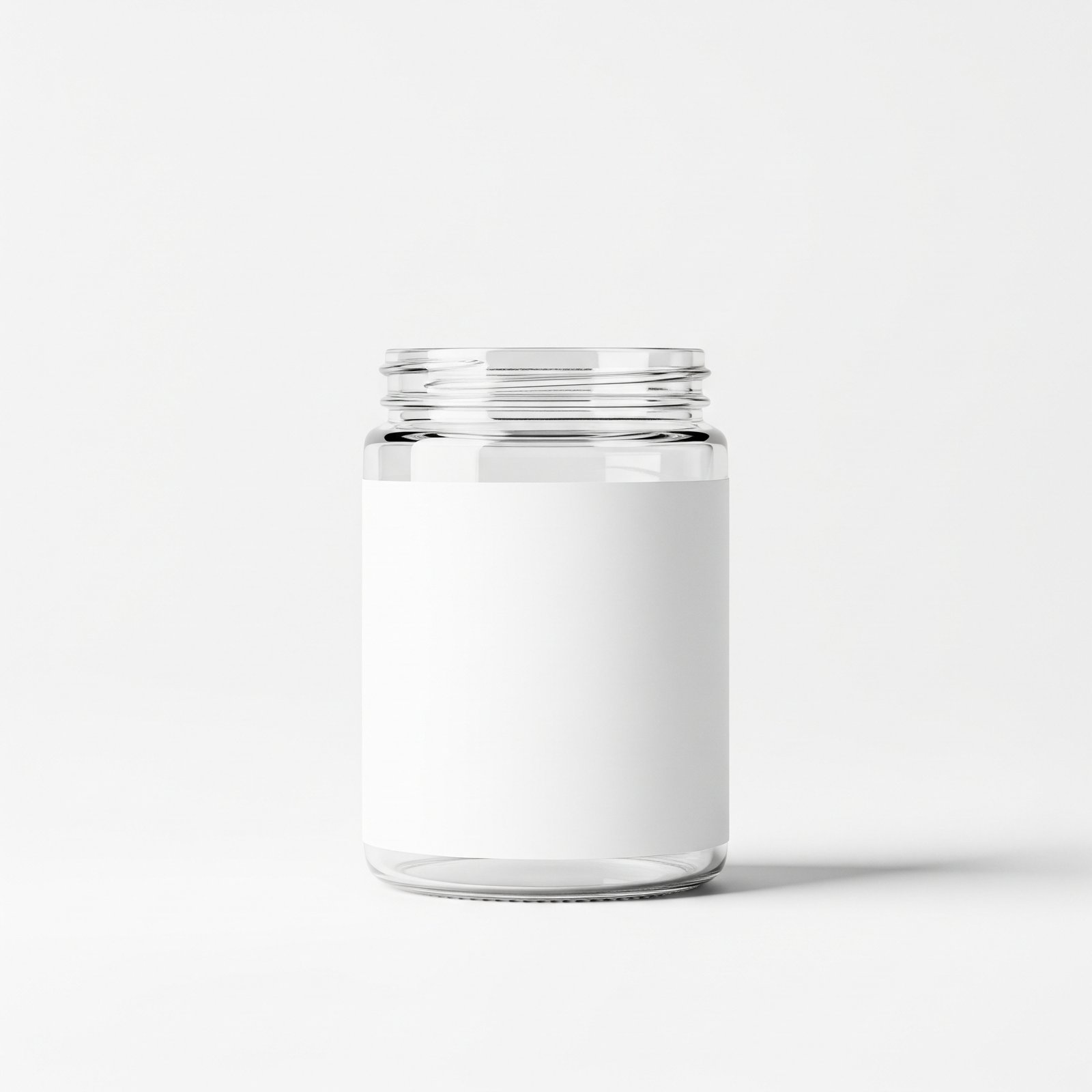 tarro con etiqueta blanca